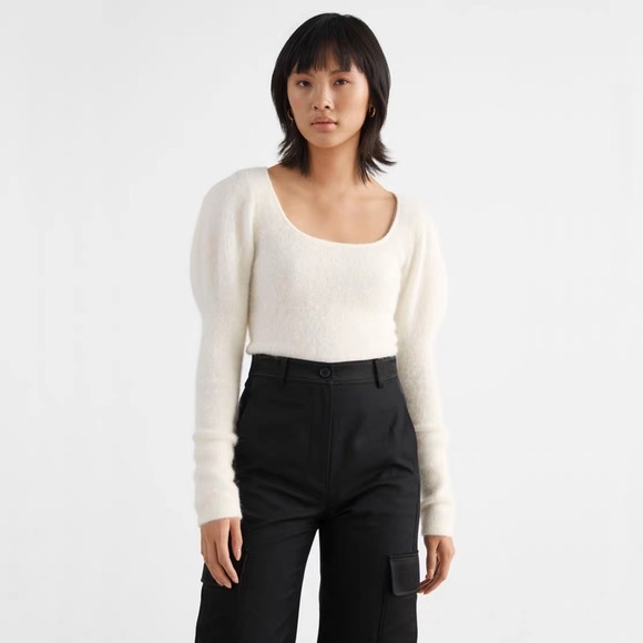 & Other Stories Sweaters - & OTHER STORIES Fitted Alpaca Blend Puff Sleeve Top